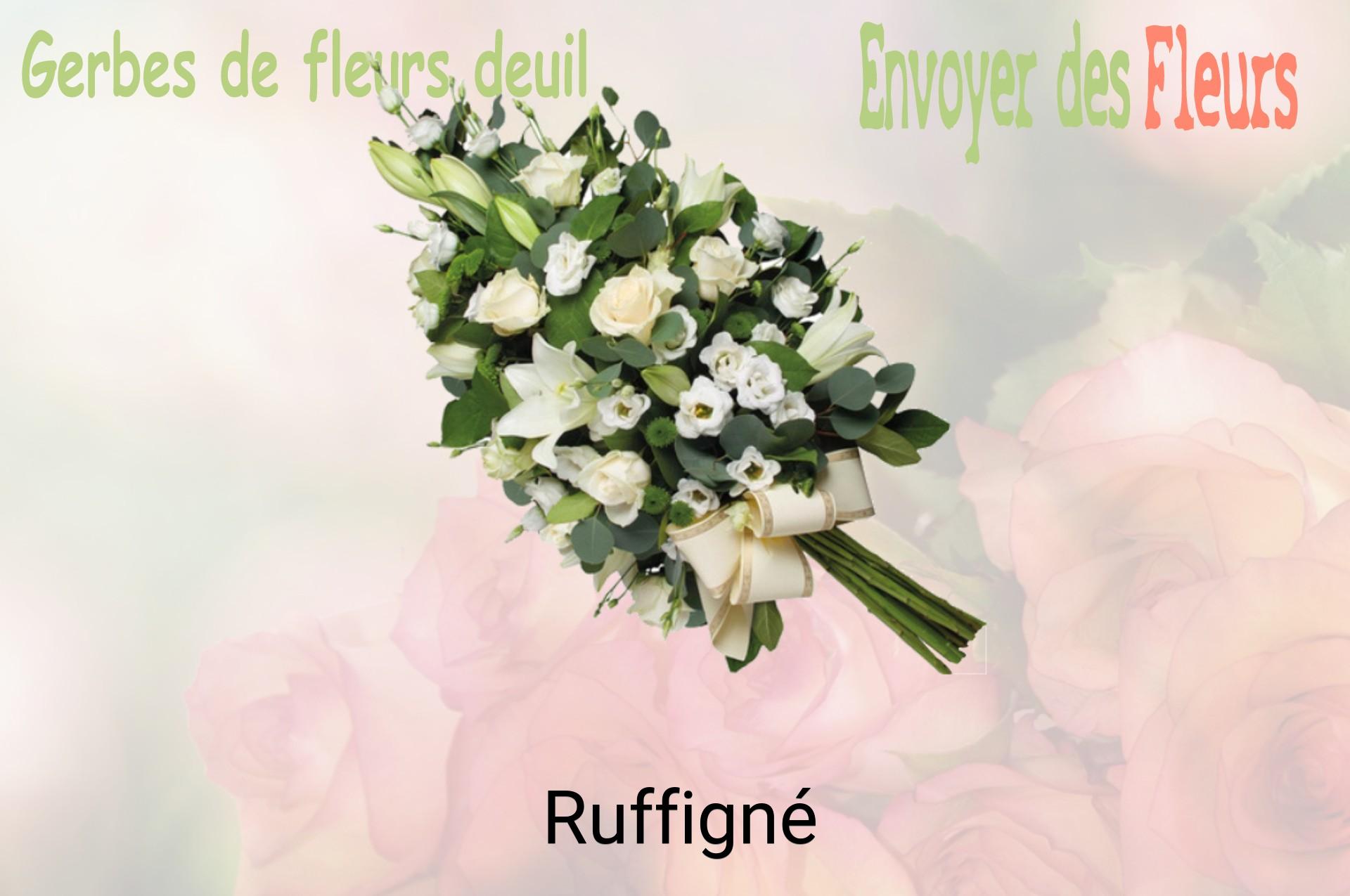 Gerbe de fleurs de deuil livrée à Ruffigné